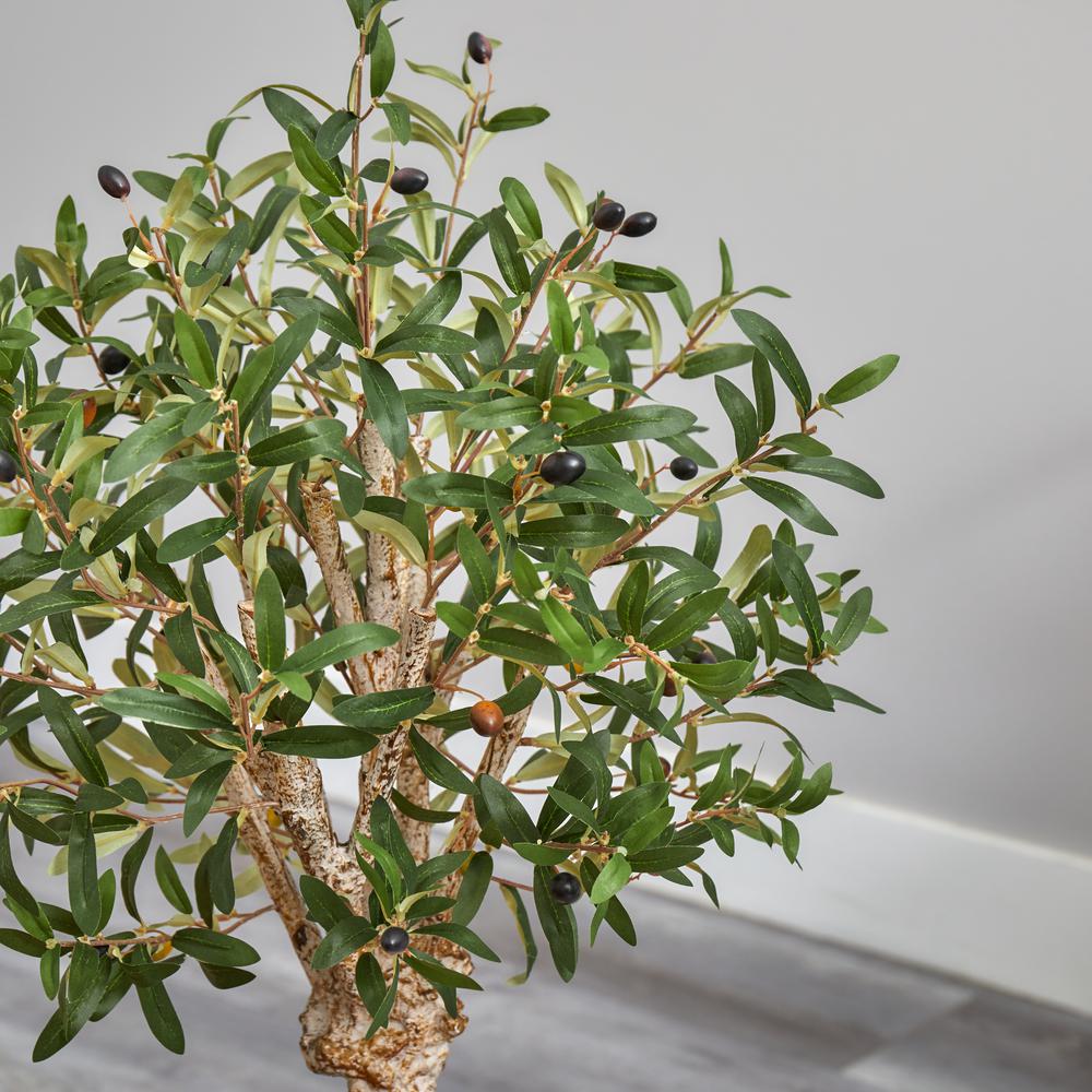 3.5ft. Olive Artificial Tree in White Tower Planter. Picture 4