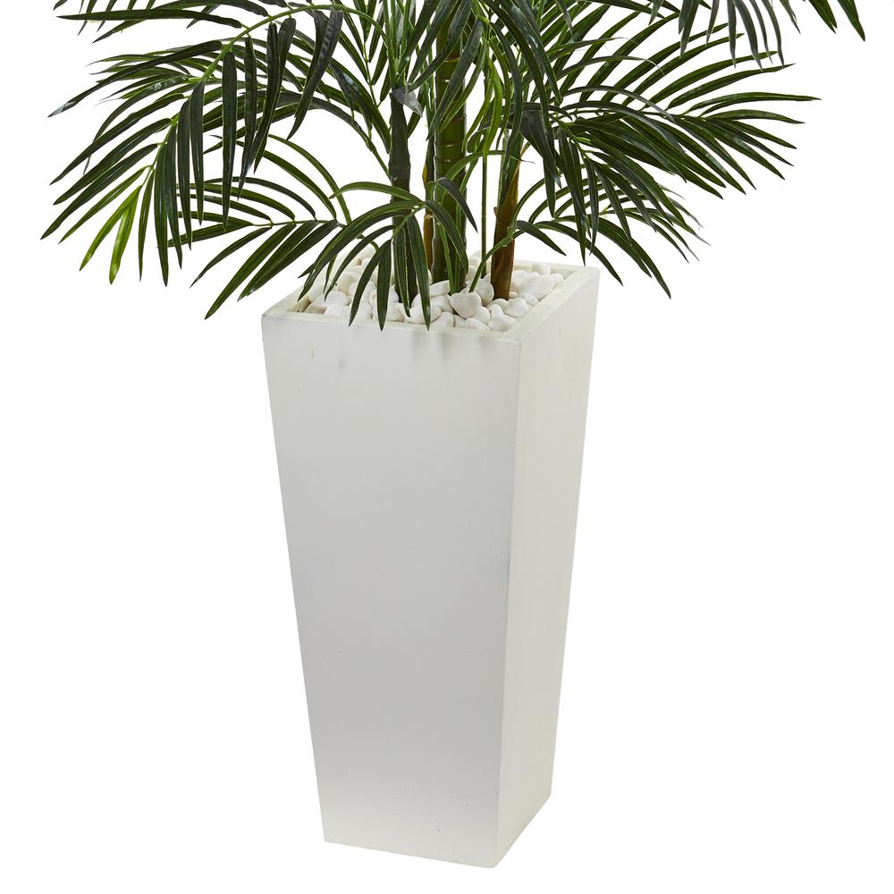 5ft. Areca Artificial Palm Tree in White Planter, UV Resistant (Indoor/Outdoor). Picture 3