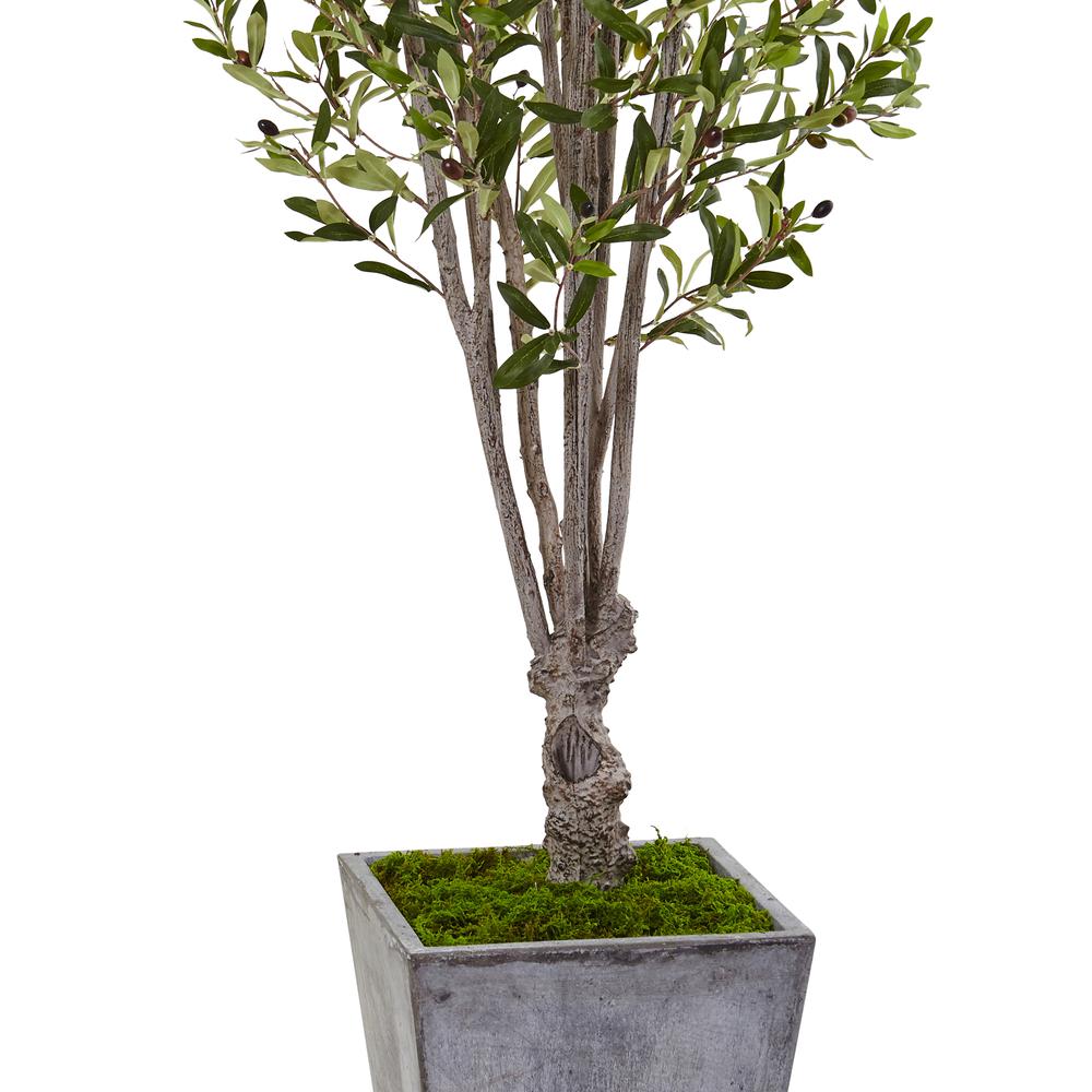 6ft. Olive Artificial Tree in Stone Planter. Picture 2