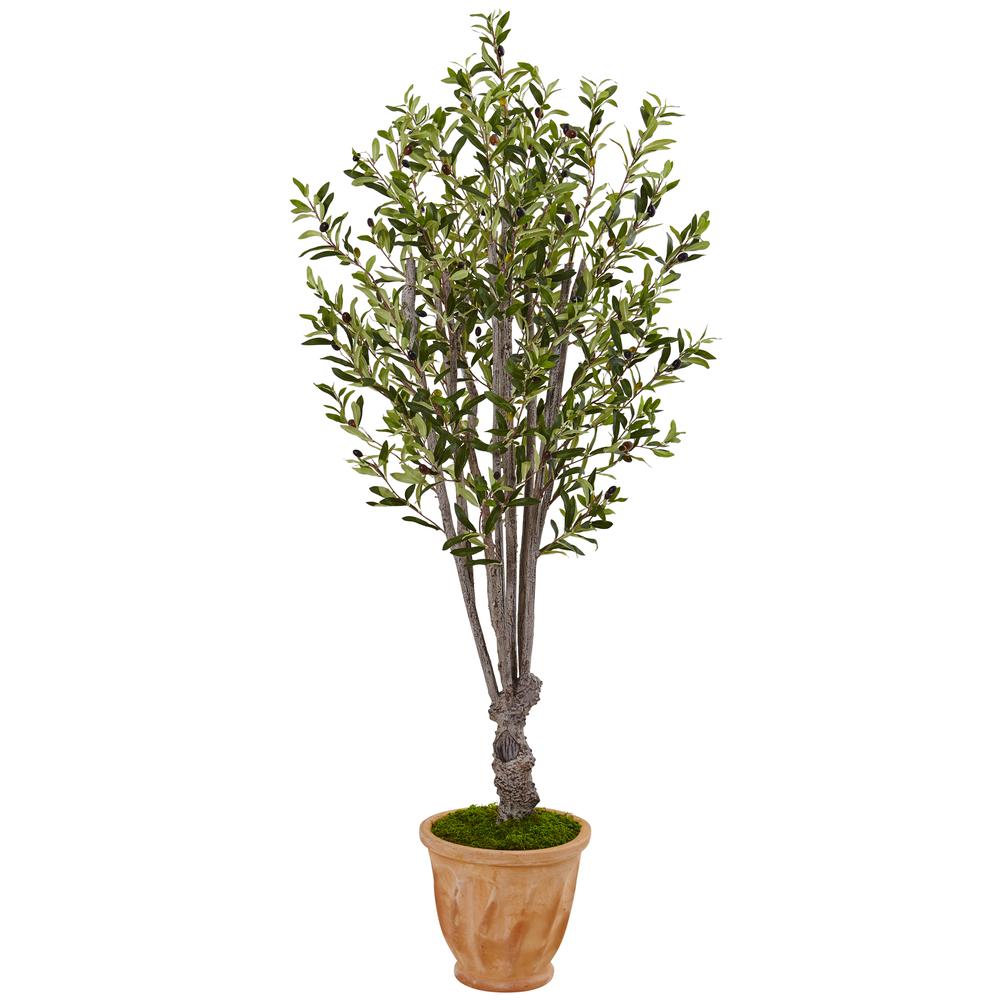 5ft. Olive Artificial Tree in Terracotta Planter. Picture 1