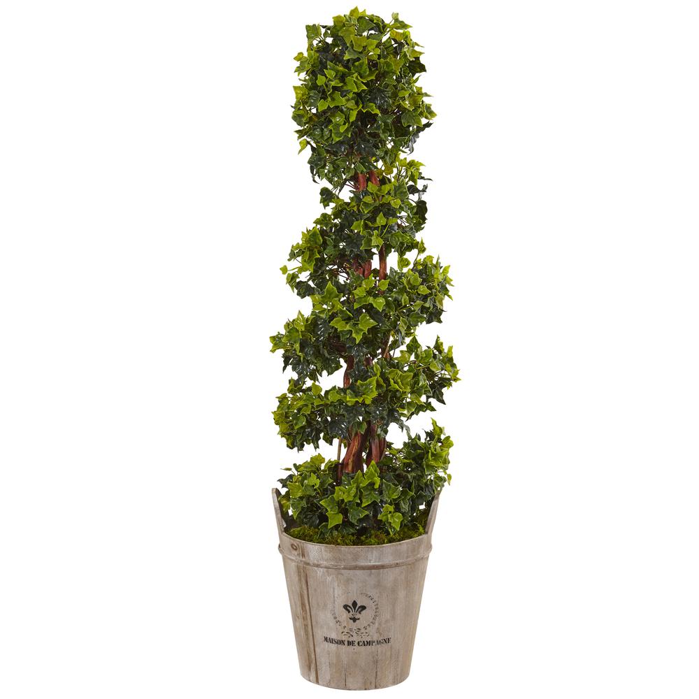 4ft. English Ivy Artificial Tree in Farmhouse Planter, UV Resistant (Indoor/Outdoor). Picture 1