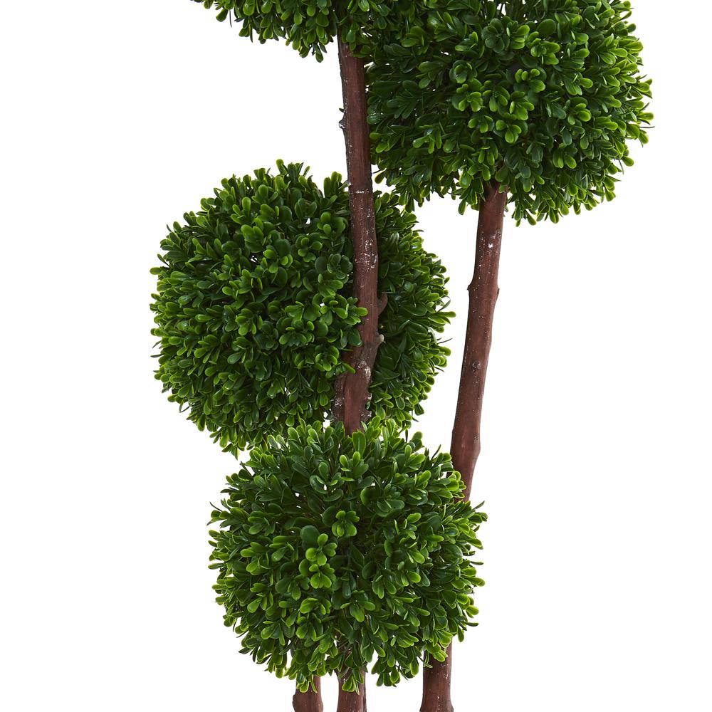 4ft. Boxwood Artificial Topiary Tree in Planter UV Resistant (Indoor/Outdoor). Picture 3
