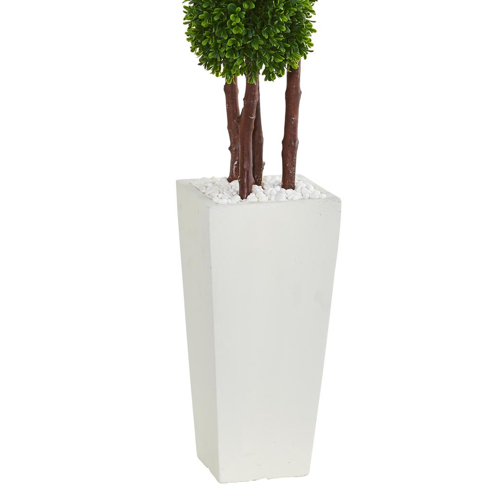 4ft. Boxwood Artificial Topiary Tree in Planter UV Resistant (Indoor/Outdoor). Picture 4