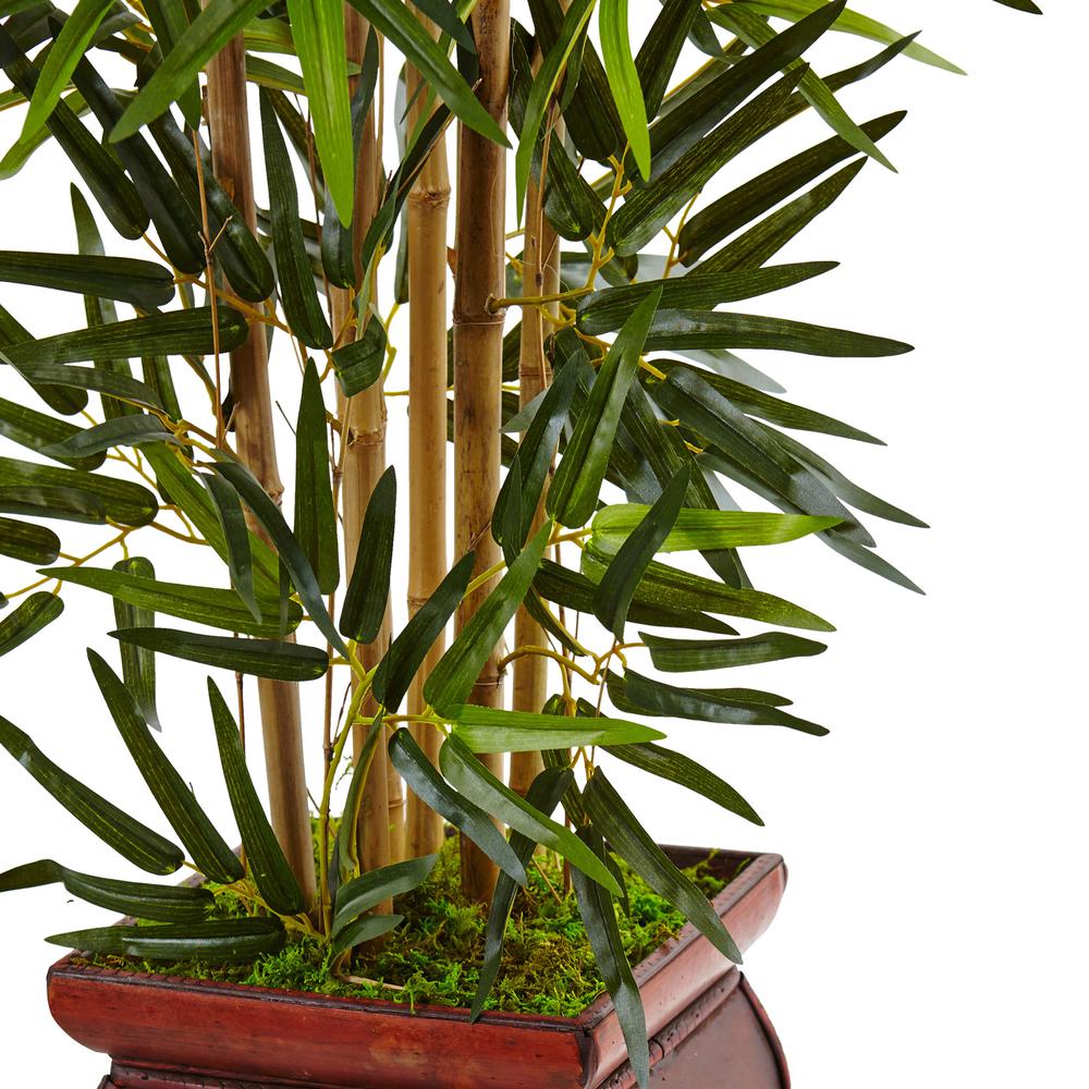 3.5ft. Bamboo Artificial Tree in Wooden Decorative Planter. Picture 3