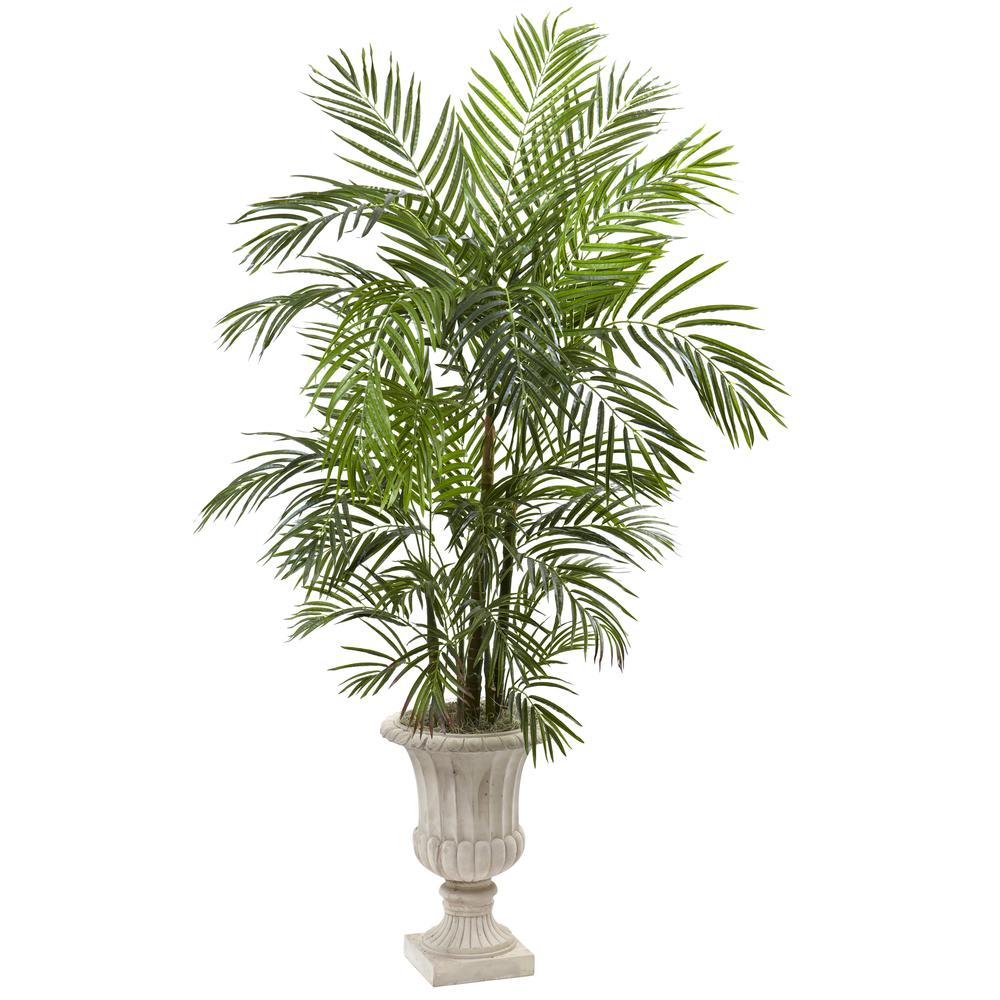 6ft. Areca Palm Artificial Tree in Urn UV Resistant (Indoor/Outdoor). Picture 1