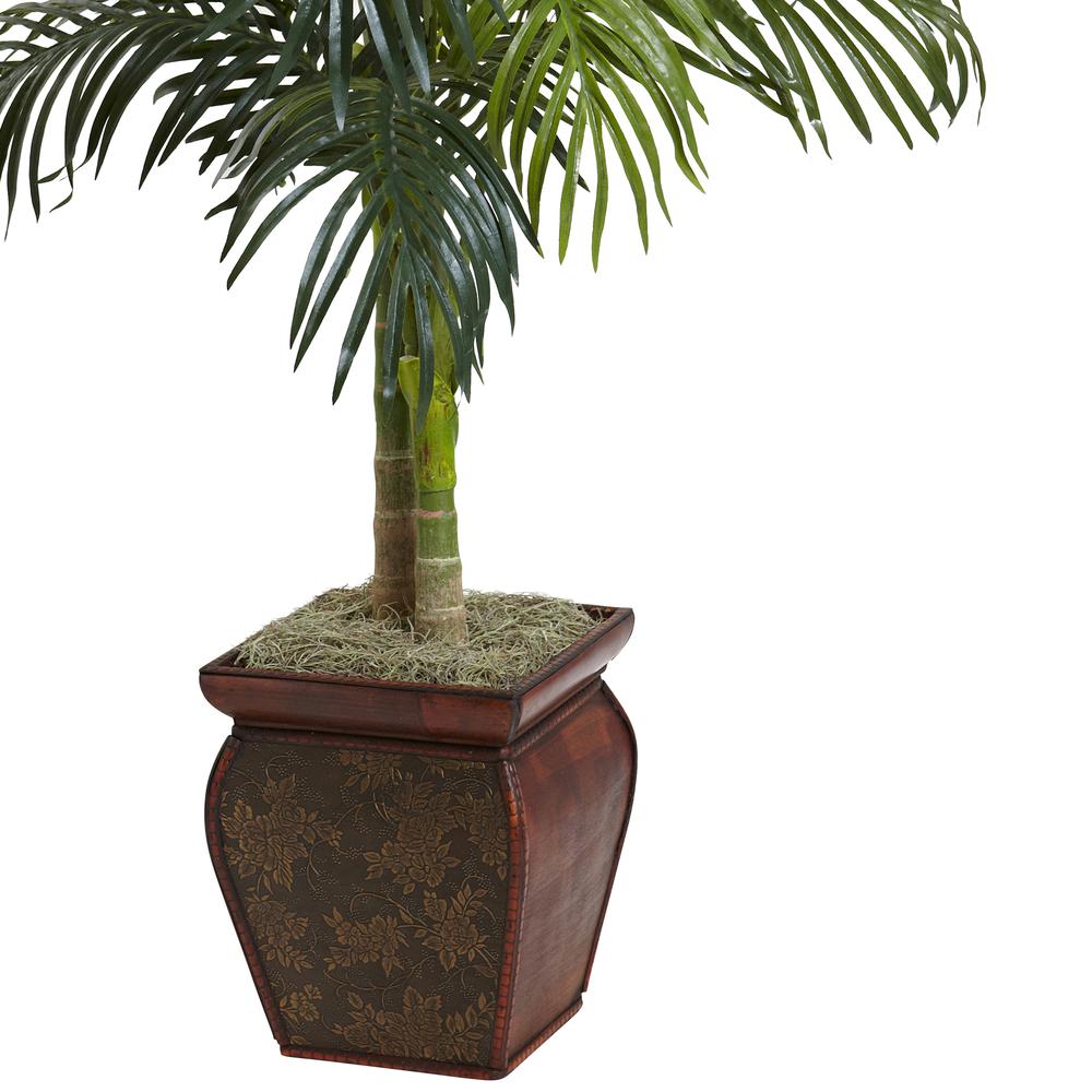 4.5ft. Golden Cane Palm with Decorative Container. Picture 3