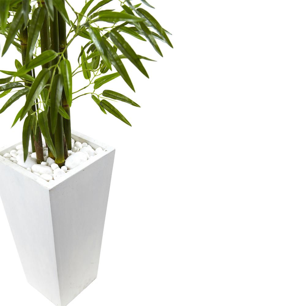 Bamboo Tree with White Planter, UV Resistant (Indoor/Outdoor). Picture 3