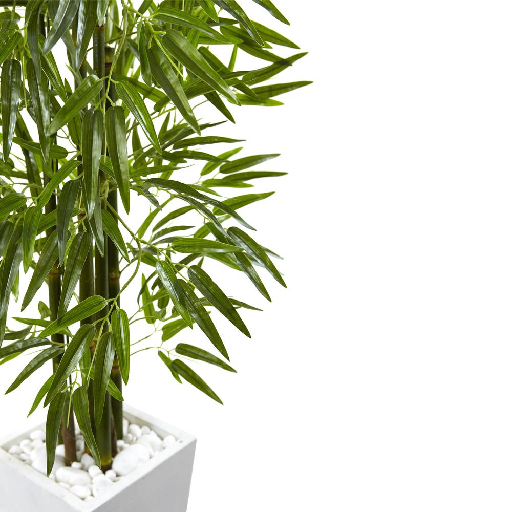 Bamboo Tree with White Planter, UV Resistant (Indoor/Outdoor). Picture 7