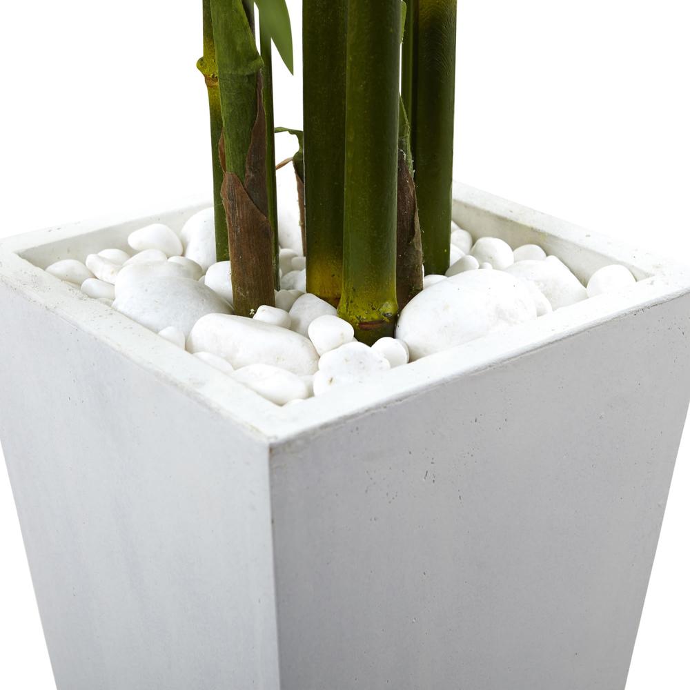 Bamboo Tree with White Planter, UV Resistant (Indoor/Outdoor). Picture 4