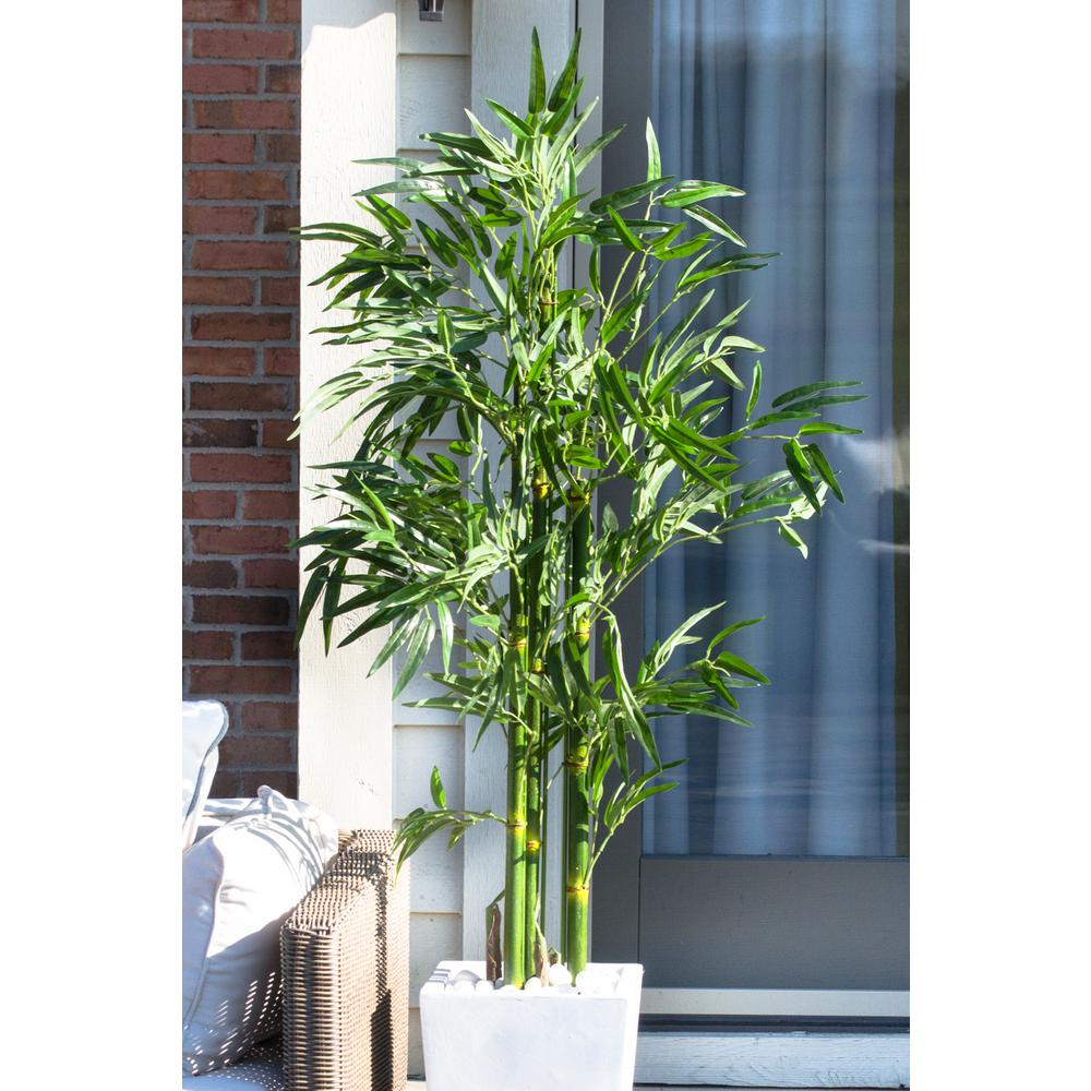 Bamboo Tree with White Planter, UV Resistant (Indoor/Outdoor). Picture 2