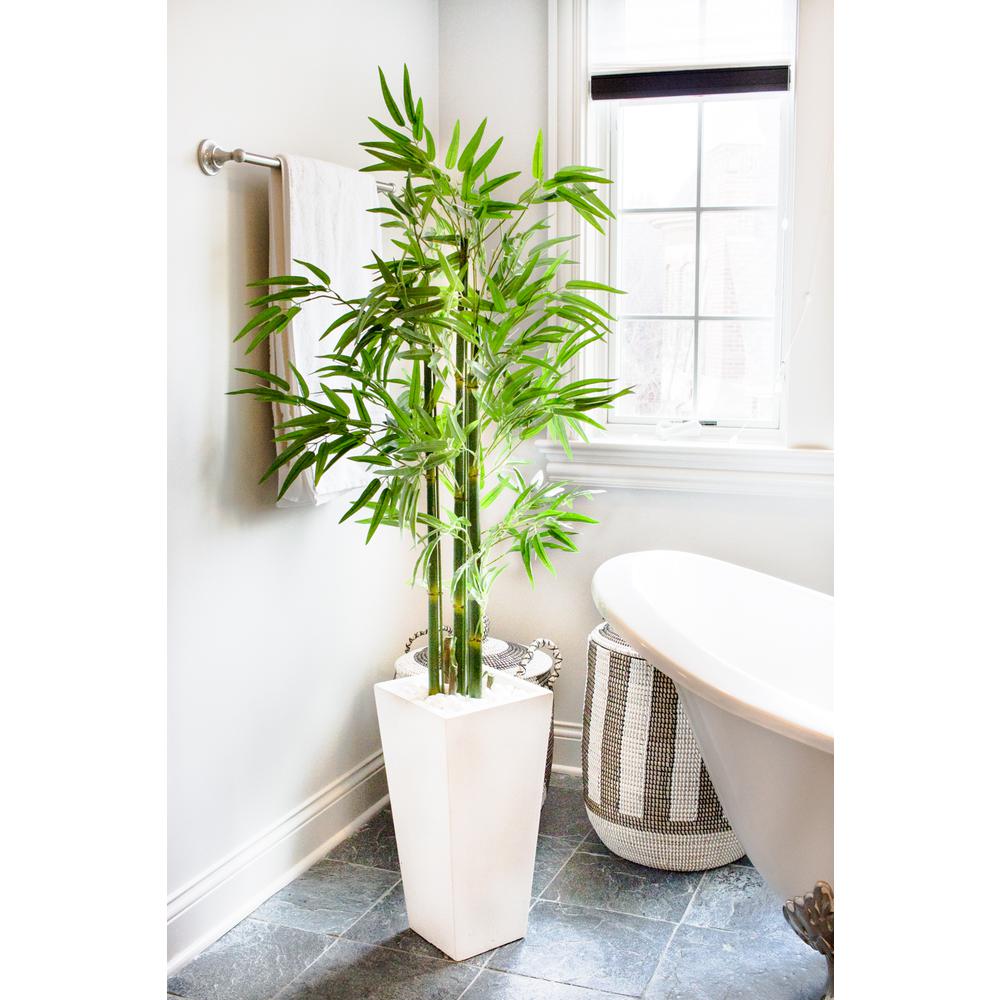 Bamboo Tree with White Planter, UV Resistant (Indoor/Outdoor). Picture 8