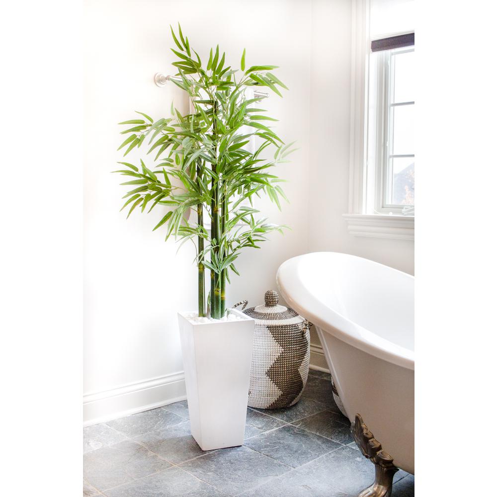 Bamboo Tree with White Planter, UV Resistant (Indoor/Outdoor). Picture 5