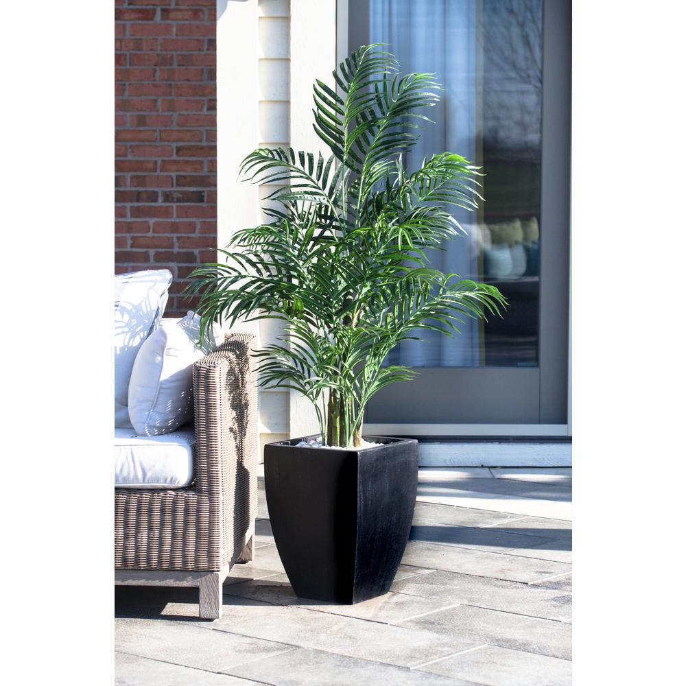4.5ft. Areca Palm Tree with Black Wash Planter UV Resistant (Indoor/Outdoor). Picture 2