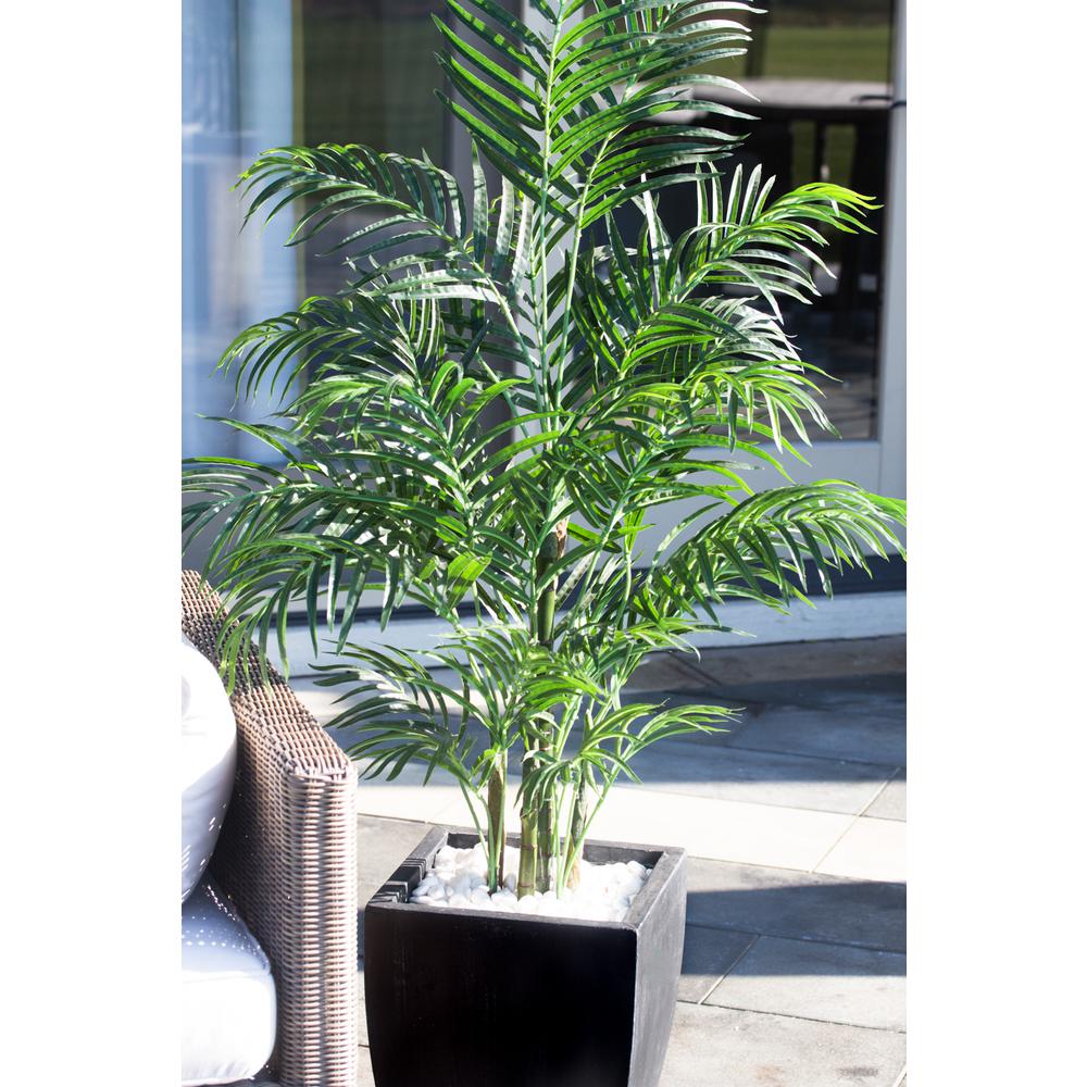 4.5ft. Areca Palm Tree with Black Wash Planter UV Resistant (Indoor/Outdoor). Picture 3