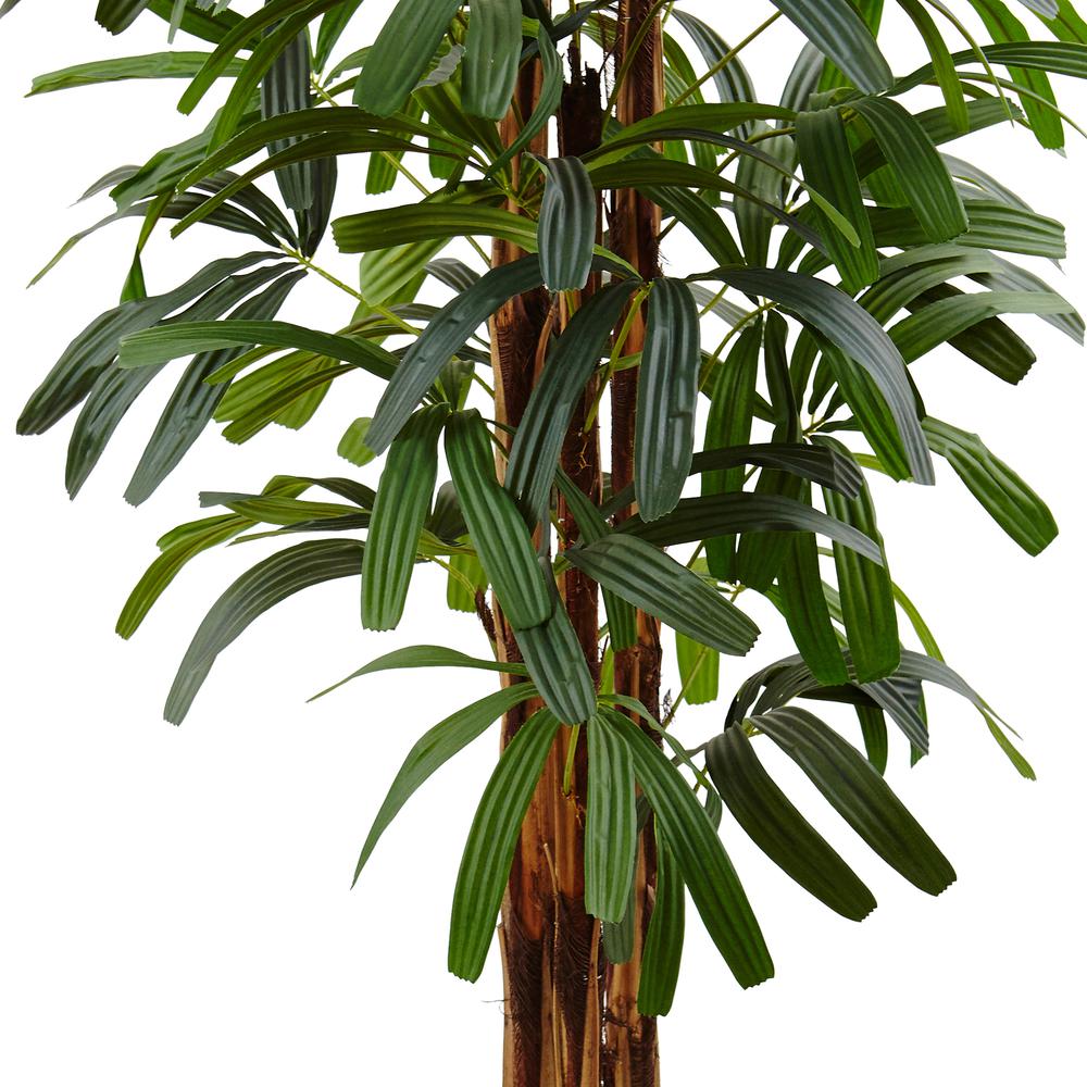 5.5ft. Raphis Palm Artificial Tree in Black Planter. Picture 2