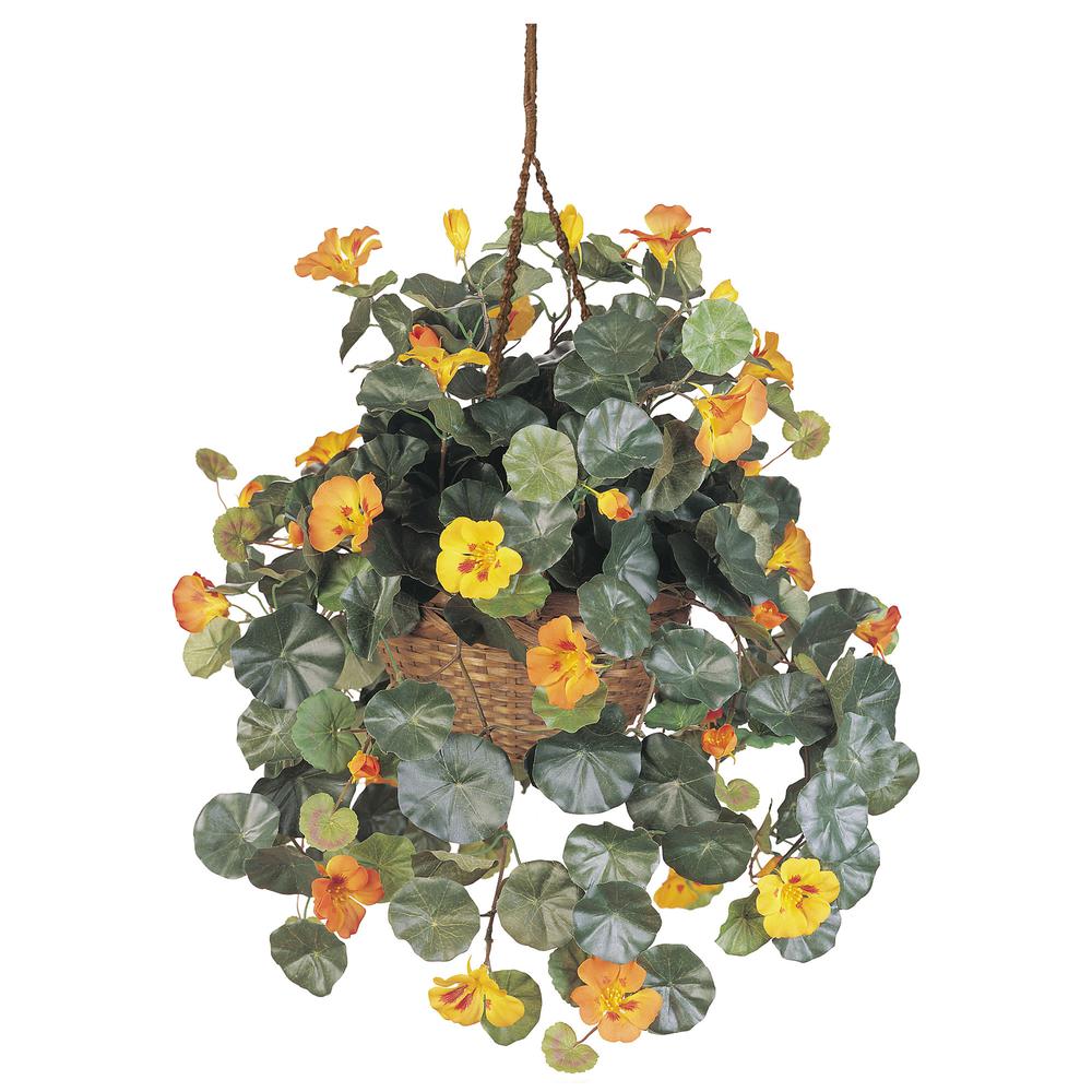 Nasturtium Silk Hanging Basket. Picture 1
