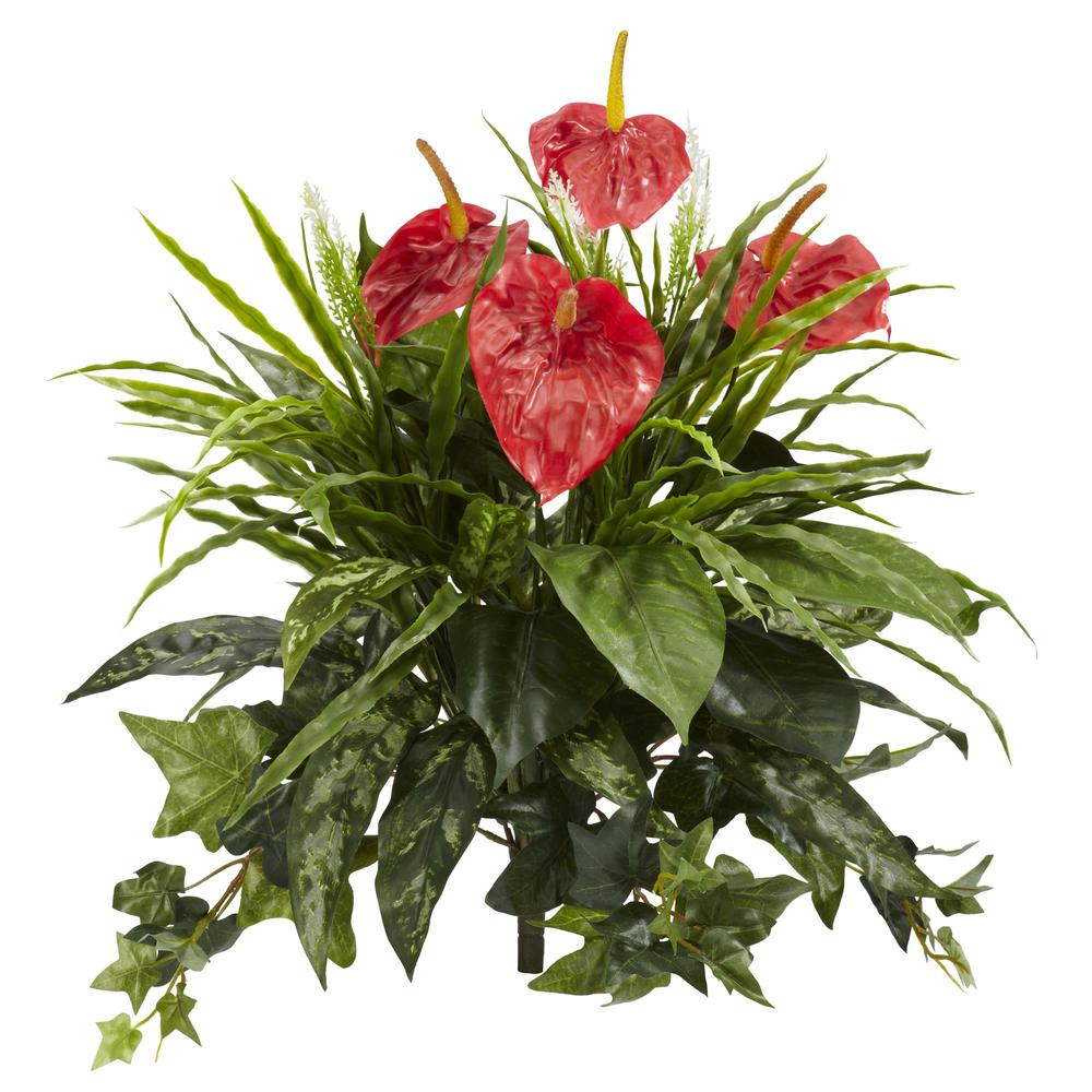 24in. Mixed Anthurium Artificial Plant (Set of 2). Picture 1