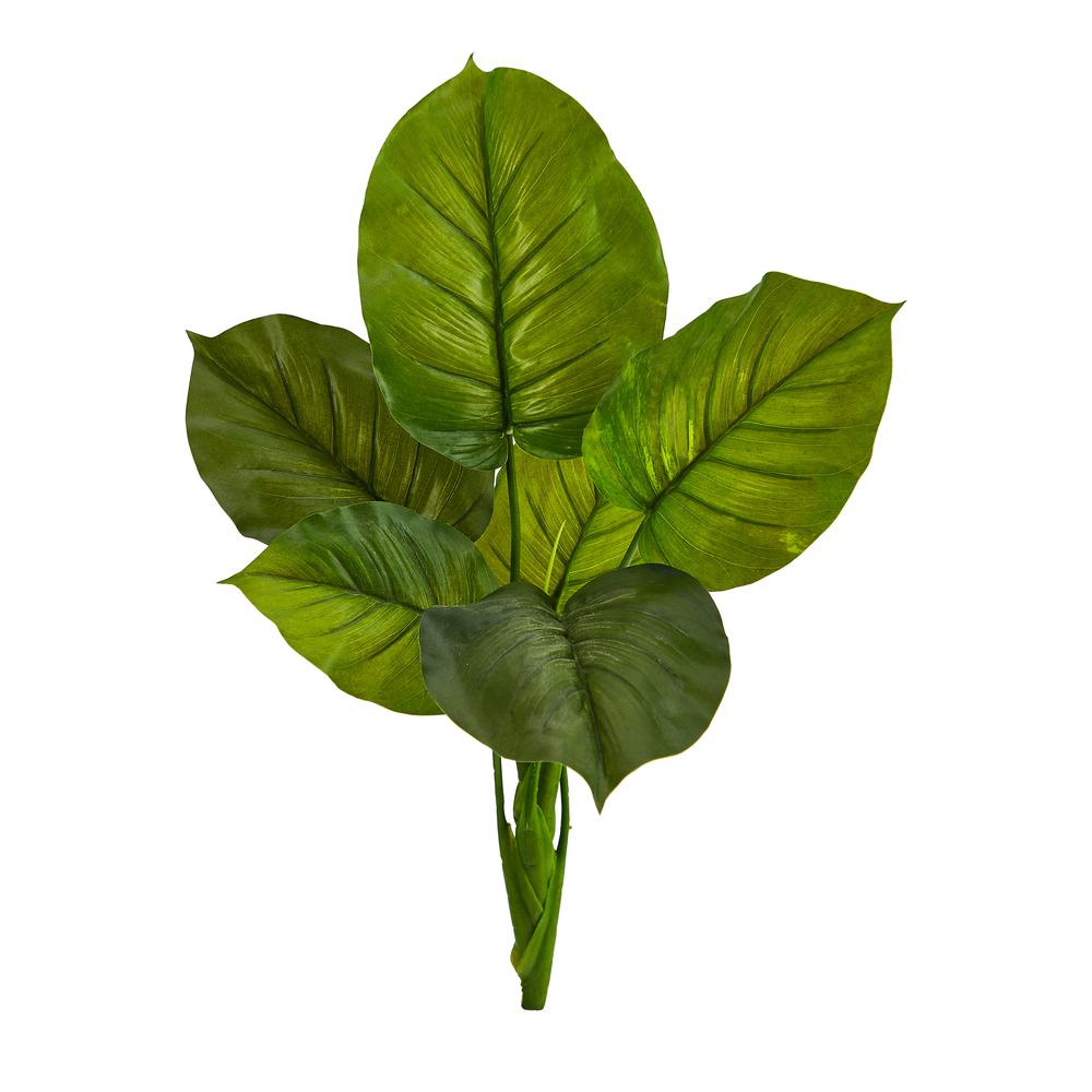 27in. Large Philodendron Leaf Artificial Bush Plant (Set of 4). Picture 1