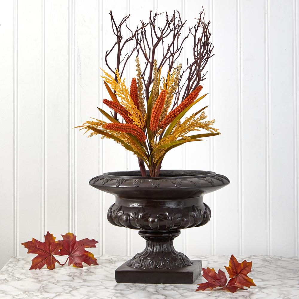 23in. Sorghum Harvest Artificial Bush Flower (Set of 3). Picture 5