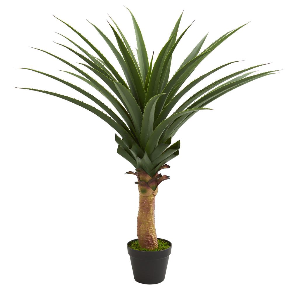 3.5ft. Agave Artificial Plant Green. Picture 1