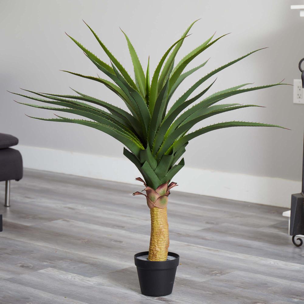 3.5ft. Agave Artificial Plant Green. Picture 2