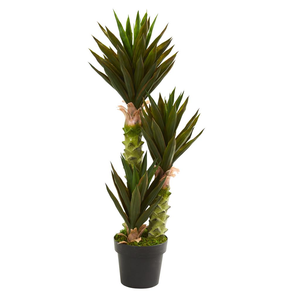 3.5ft. Agave Artificial Plant, Green. Picture 1