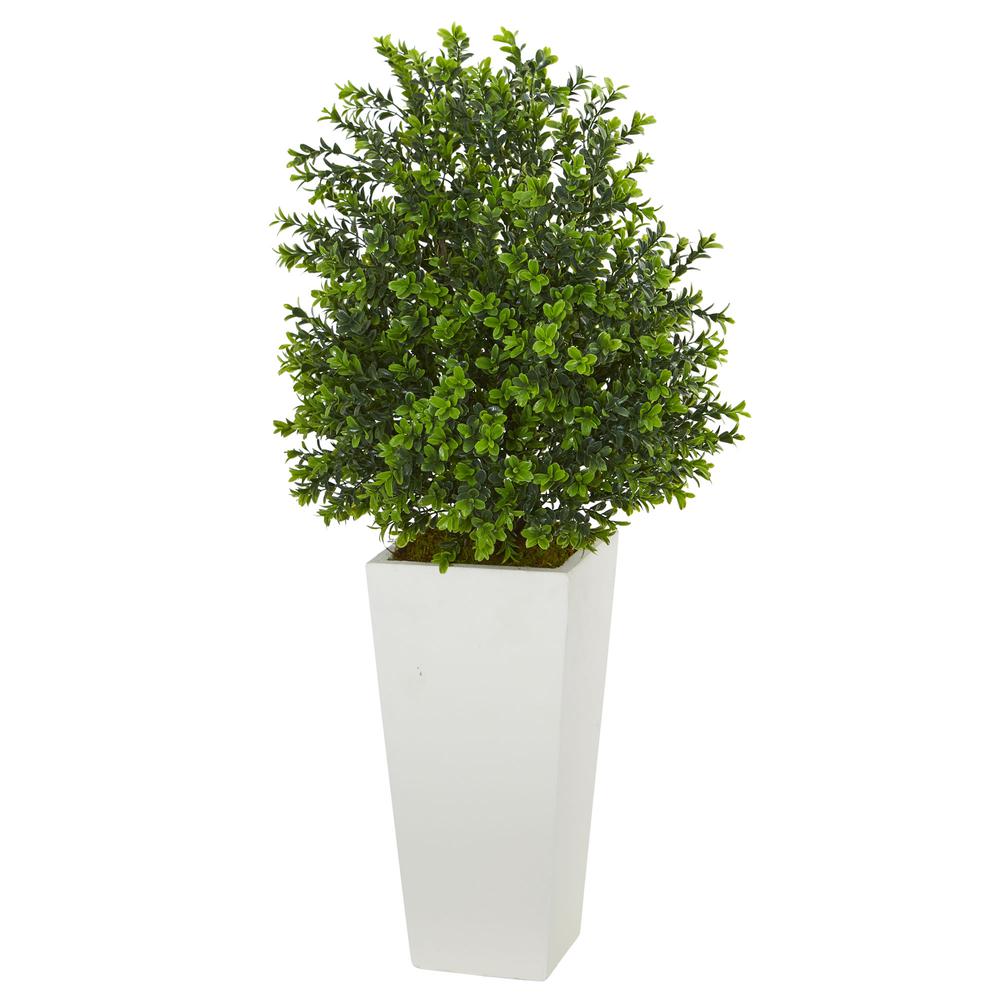 Sweet Grass Artificial Plant in White Tower Planter (Indoor/Outdoor). Picture 1