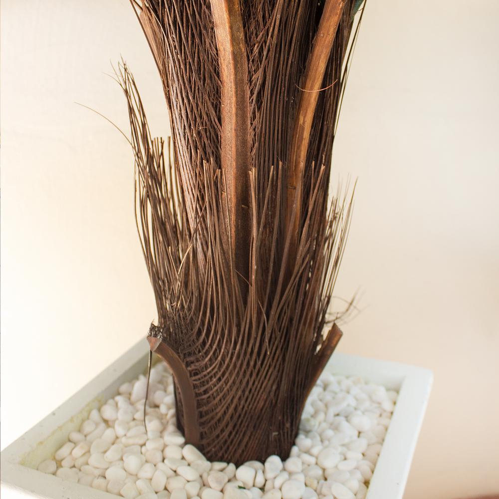 4.5ft. Cycas Artificial Plant in White Tower Planter. Picture 4