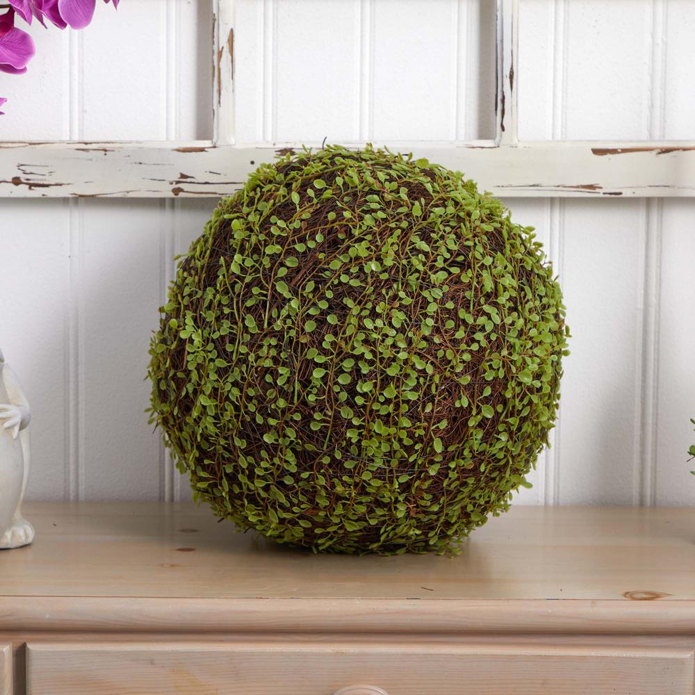 Mohlenbechia Ball Artificial Plant in Black Tower Vase. Picture 8