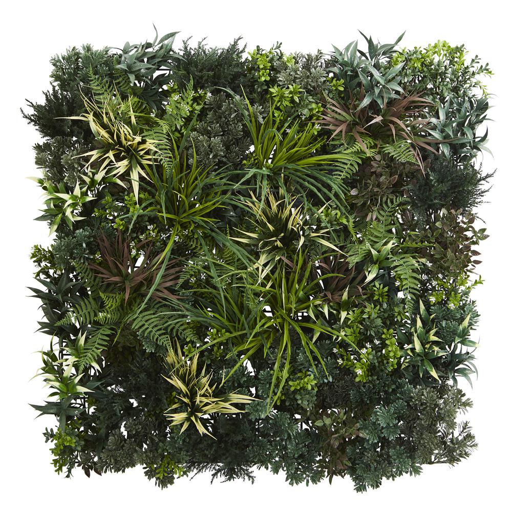 3ft. x 3ft. Greens & Fern Artificial Living Wall UV Resist (Indoor/Outdoor). Picture 1