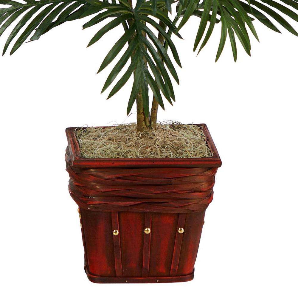 Areca Palm with Wicker Basket Silk Plant. Picture 4