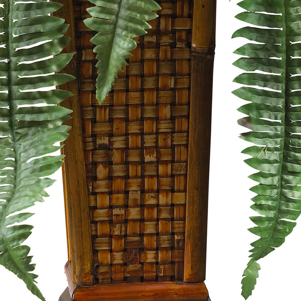 Boston Fern with Wood Vase Silk Plant. Picture 3