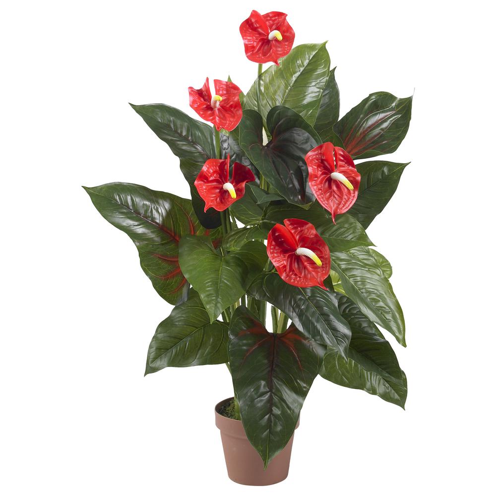 3ft. Anthurium Silk Plant (Real Touch). Picture 1