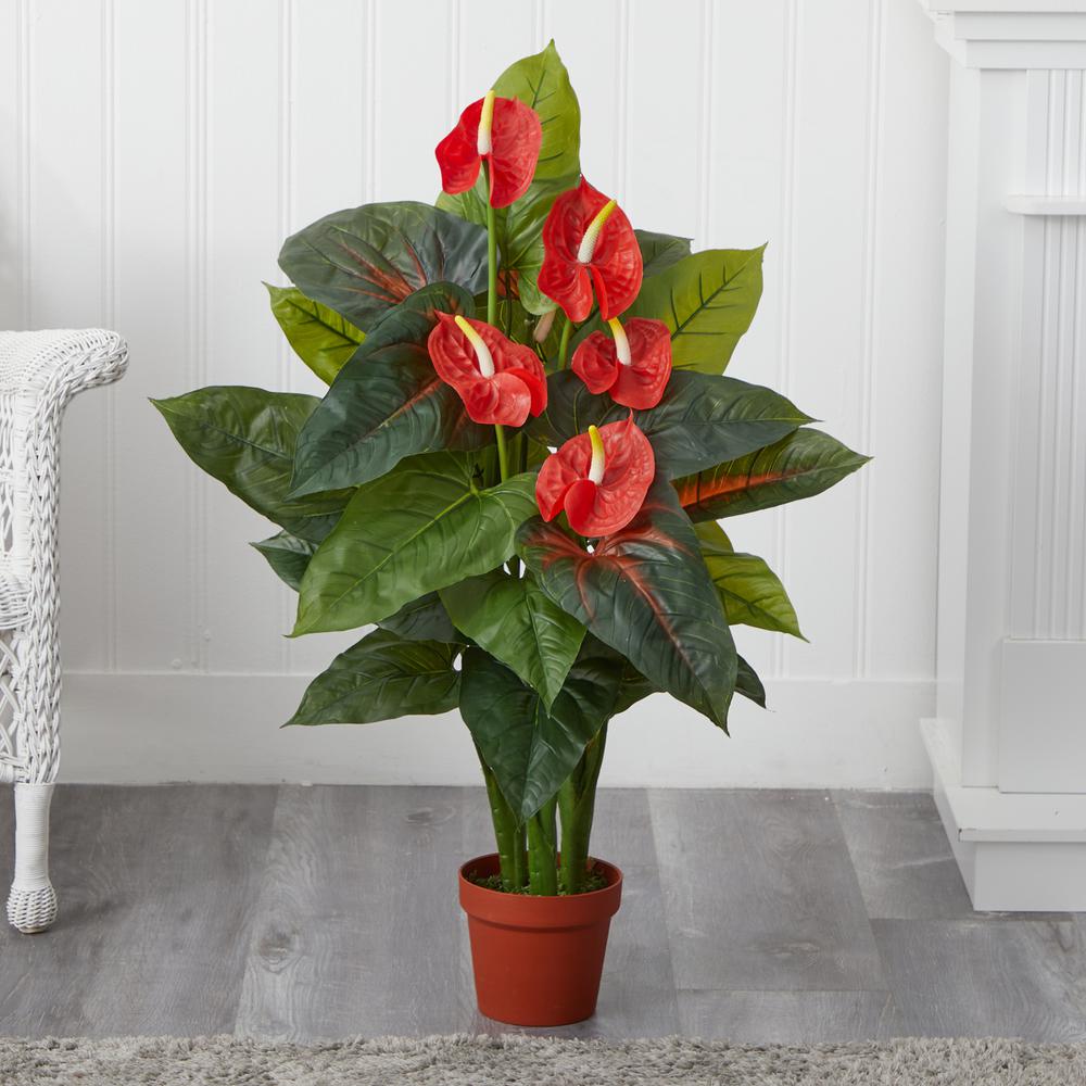 3ft. Anthurium Silk Plant (Real Touch). Picture 4