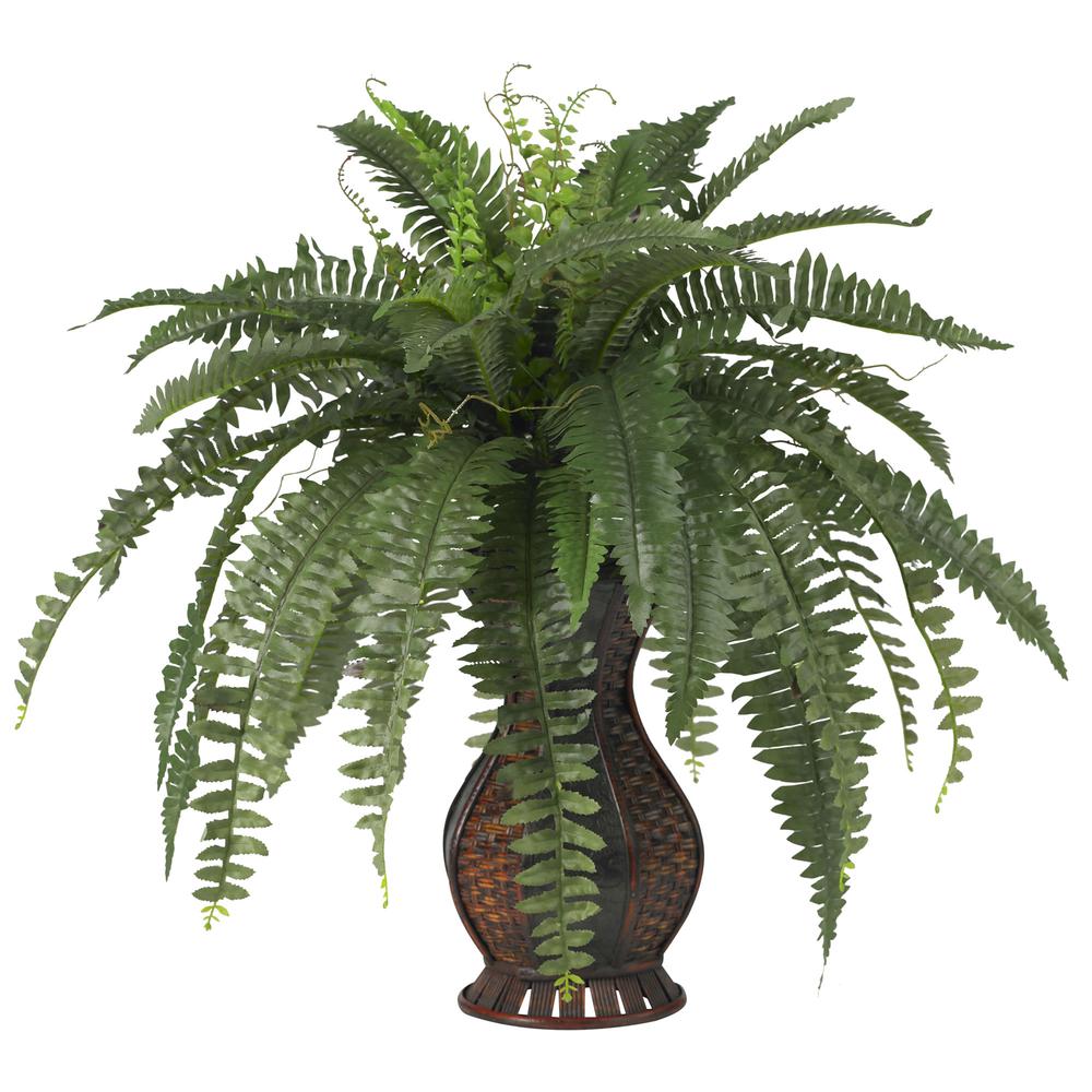 Boston Fern with Urn Silk Plant. Picture 1