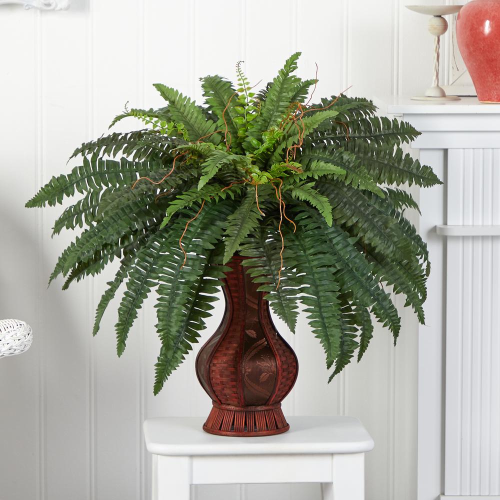 Boston Fern with Urn Silk Plant. Picture 3