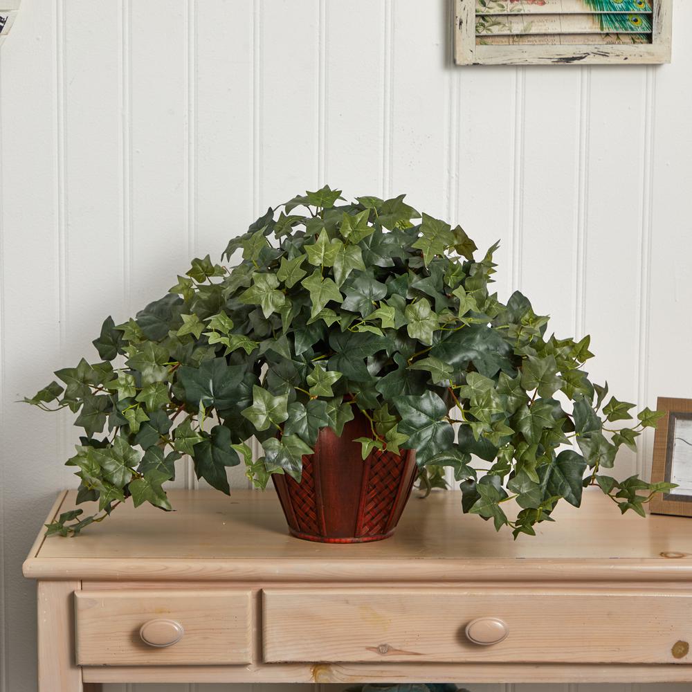 Puff Ivy with Decorative Vase Silk Plant. Picture 3