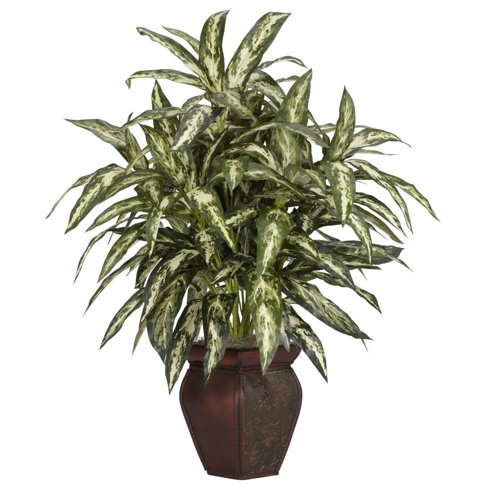 Aglaonema with Decorative Vase Silk Plant. Picture 1