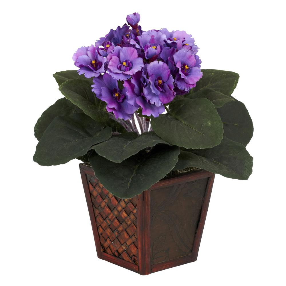 African Violet with Vase Silk Plant (Set of 2). Picture 2