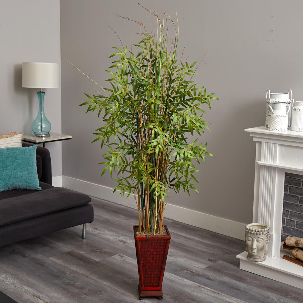 5.5ft. Grass Bamboo Plant with Decorative Planter. Picture 2