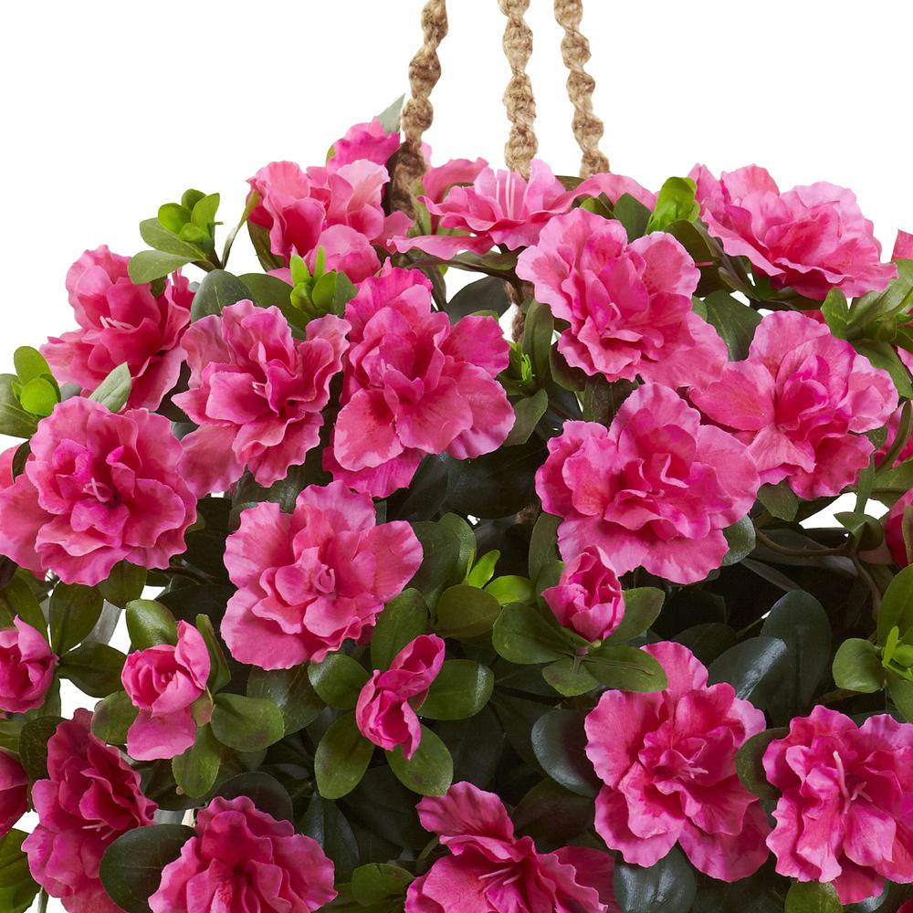Azalea Flowering Silk Hanging Basket. Picture 2