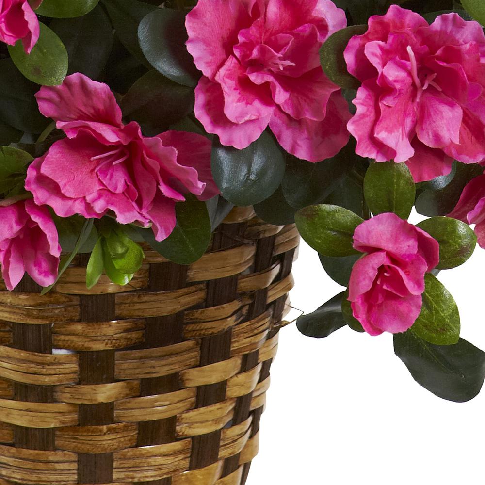 Azalea Flowering Silk Hanging Basket. Picture 3