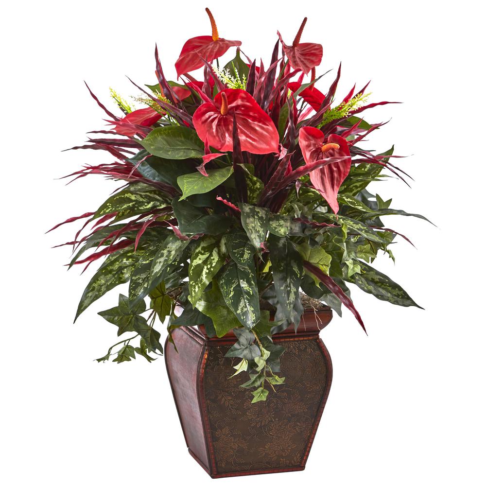Anthurium Mixed Plant with Planter. Picture 1