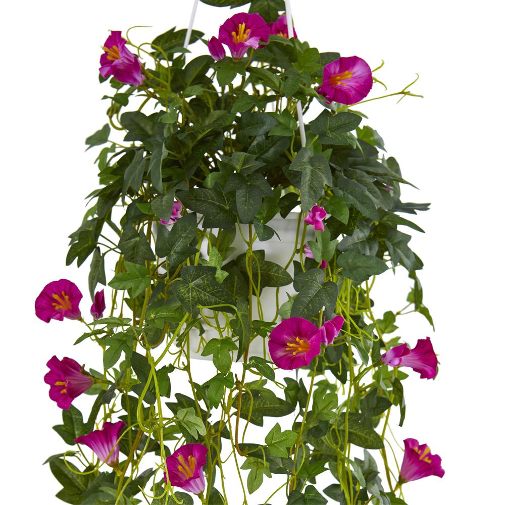 30in. Petunia Hanging Basket Artificial Plant. Picture 2