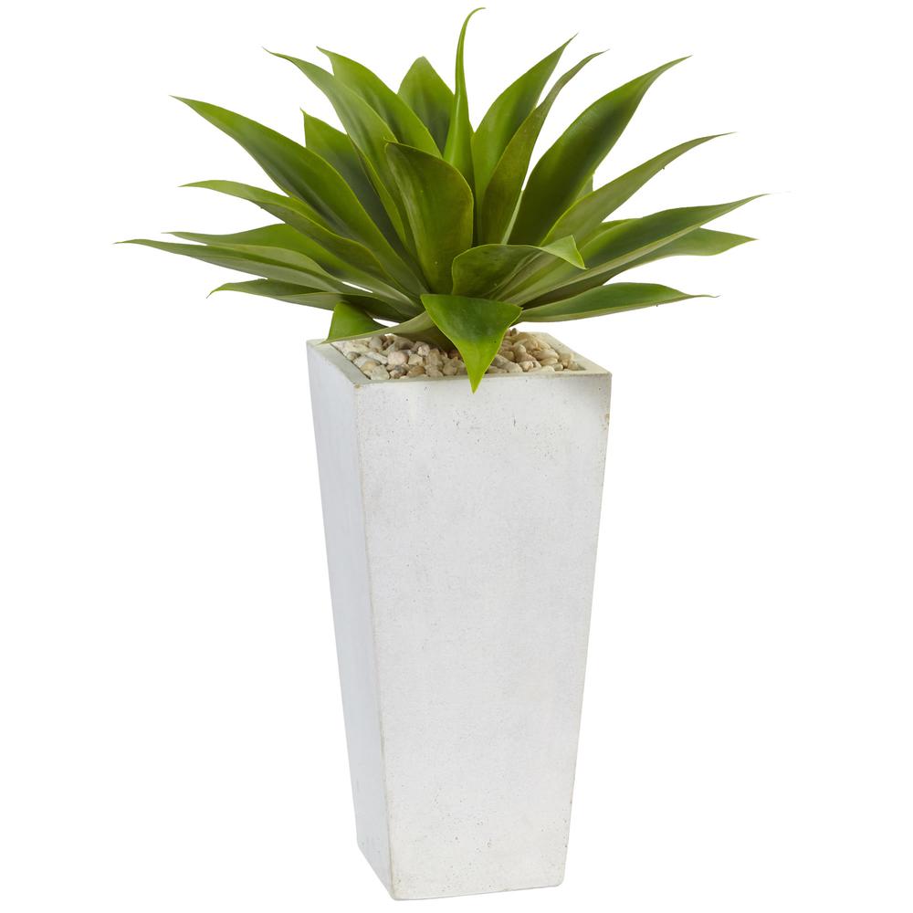 Agave Artificial Plant in White Planter. Picture 1