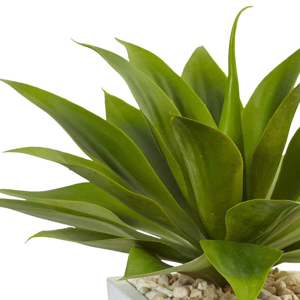 Agave Artificial Plant in White Planter. Picture 3