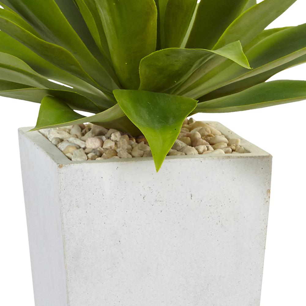 Agave Artificial Plant in White Planter. Picture 2