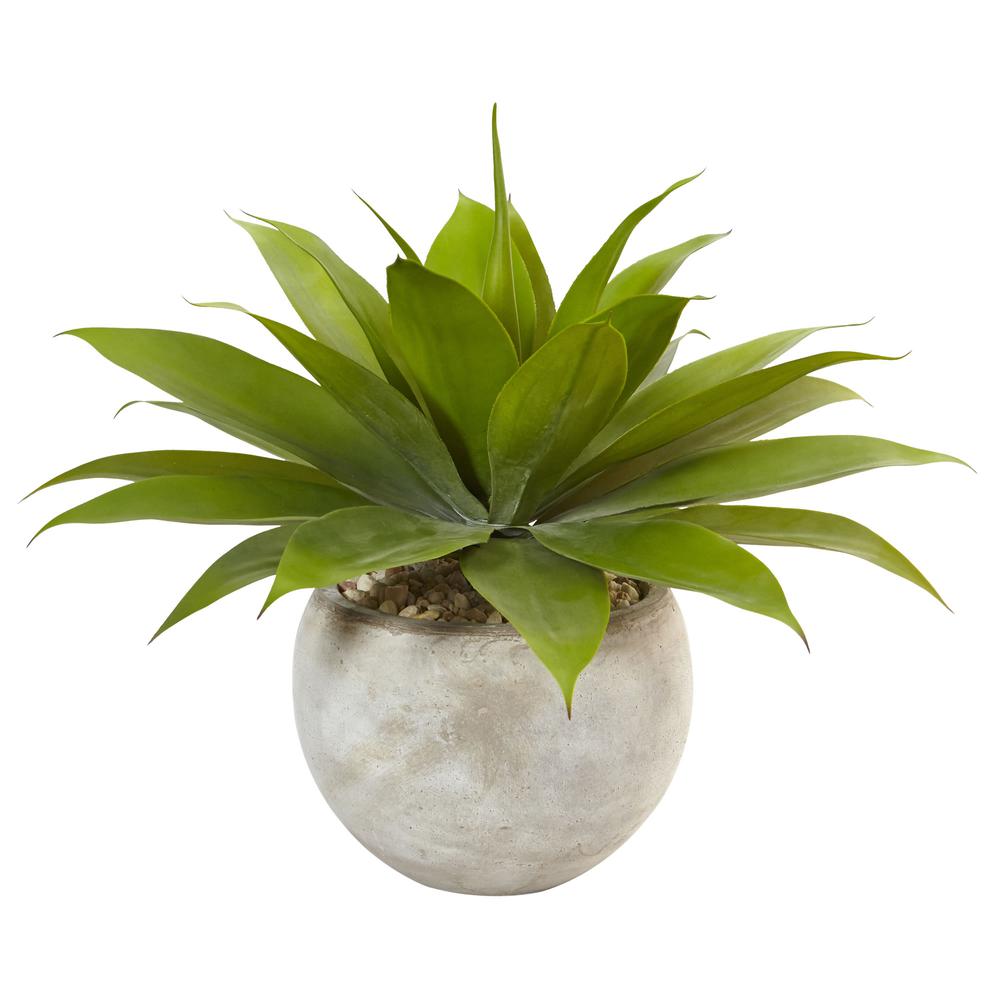 24in. Agave Artificial Plant in Sand Colored Bowl. Picture 1