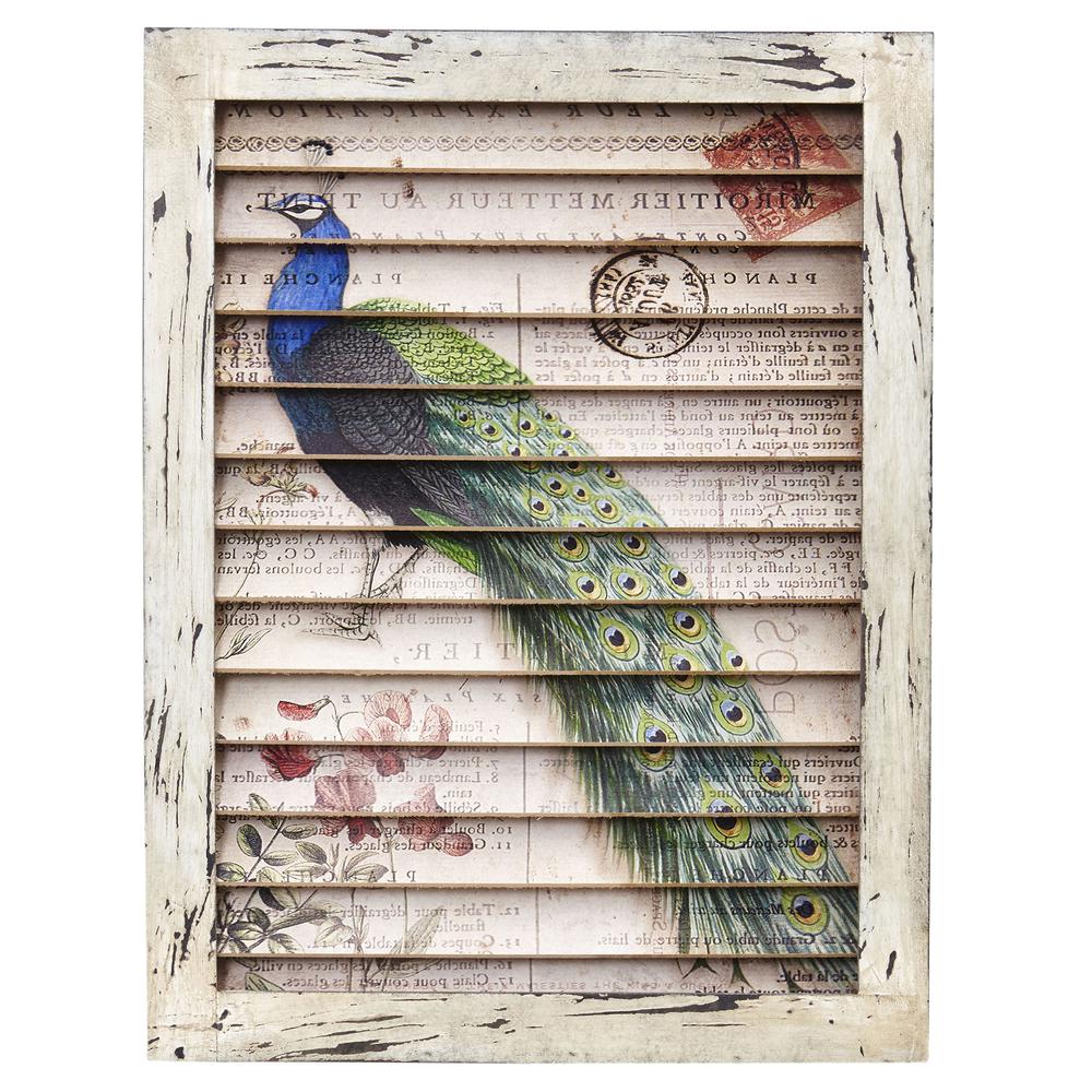 Peacock Window Shutter Wall Décor. Picture 1