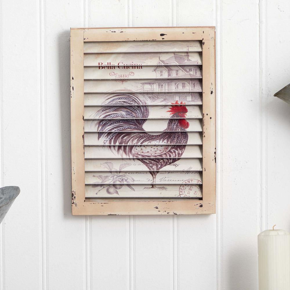 Rooster Window Shutter Wall Decor. Picture 3